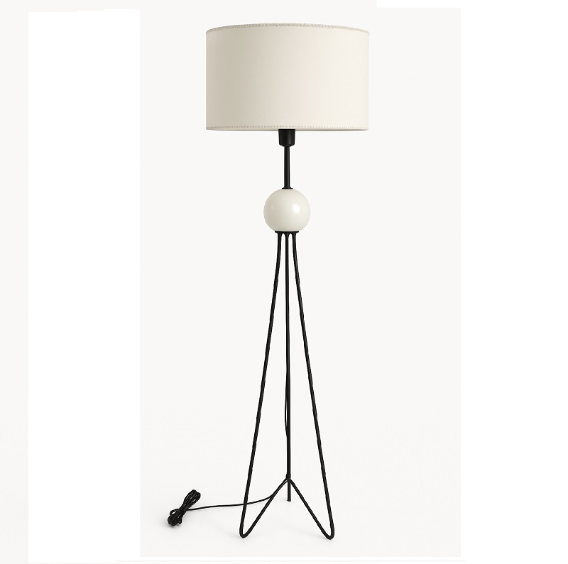 Lampara de pie Triangulo  con ceramica BEIGE